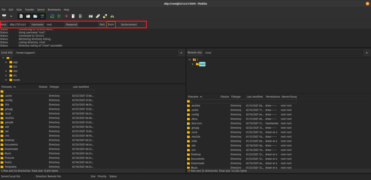 filezilla command line upload sftp